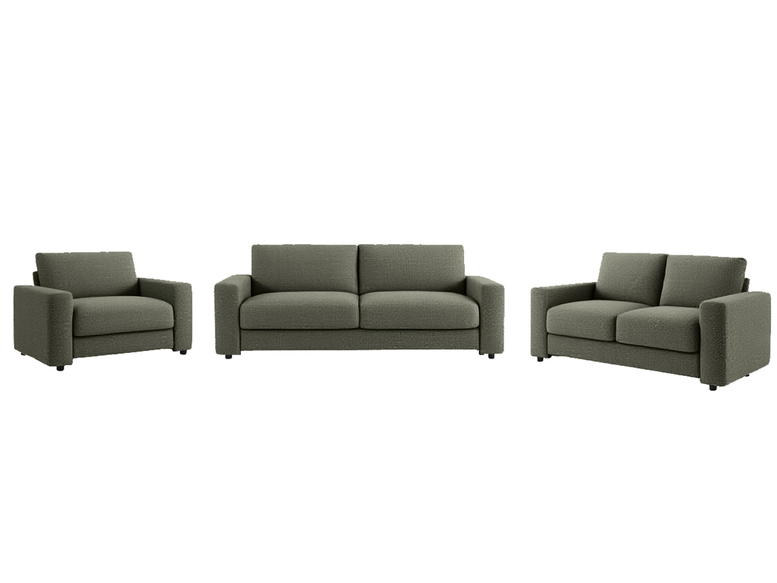 Chenille 3-Piece Sofa Set - Green