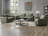 Chenille 3-Piece Sofa Set - Green
