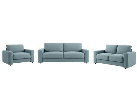 Chenille Sofa Set Grey Blue