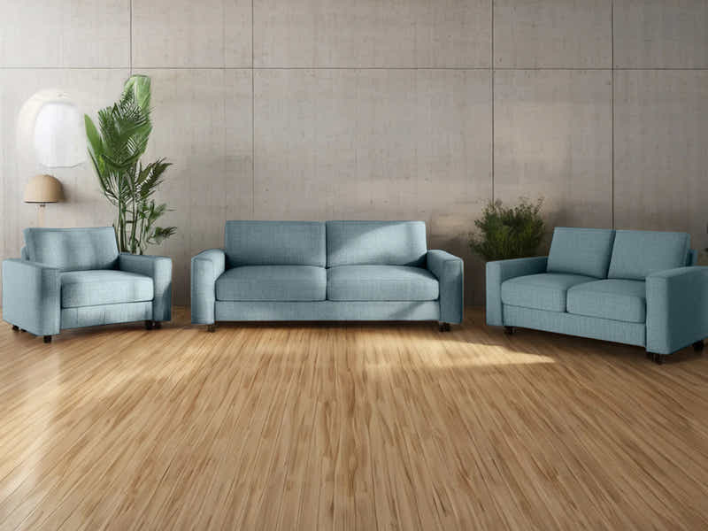 Chenille 3-Piece Sofa Set - Grey Blue