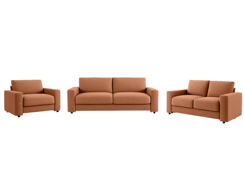 Chenille 3-Piece Sofa Set - Orange