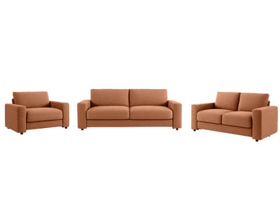 Chenille 3-Piece Sofa Set - Orange
