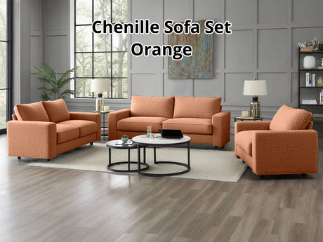 Chenille Sofa Set Orange