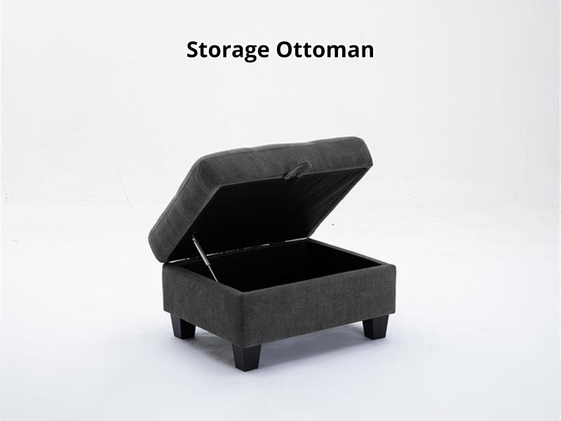 Paxton Chenille Modular Sofa Dark Grey 5+1