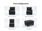 Paxton Chenille Modular Sofa Dark Grey 5+1