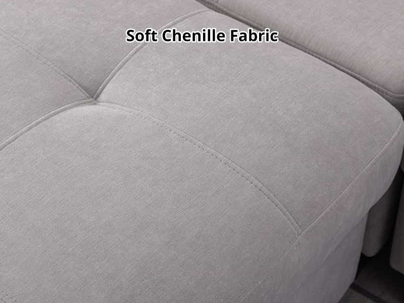 Paxton Chenille Modular Sofa Light Grey 3+1