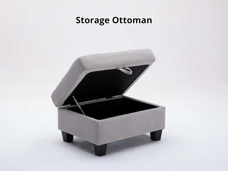 Paxton Chenille Modular Sofa Light Grey 3+1