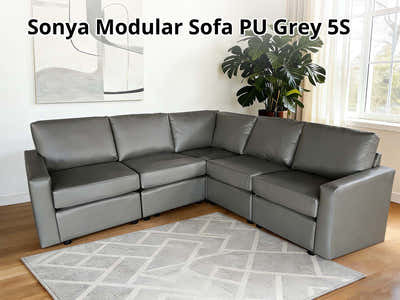 Sonya Modular Sofa PU Grey 5S