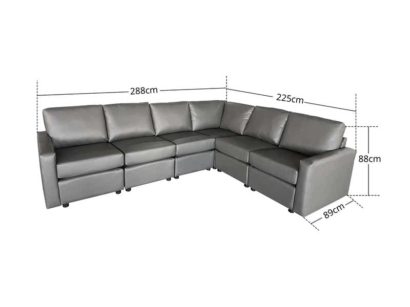 Sonya Modular Sofa PU Grey 6S