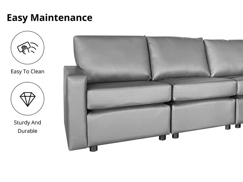 Sonya Modular Sofa PU Grey 6S