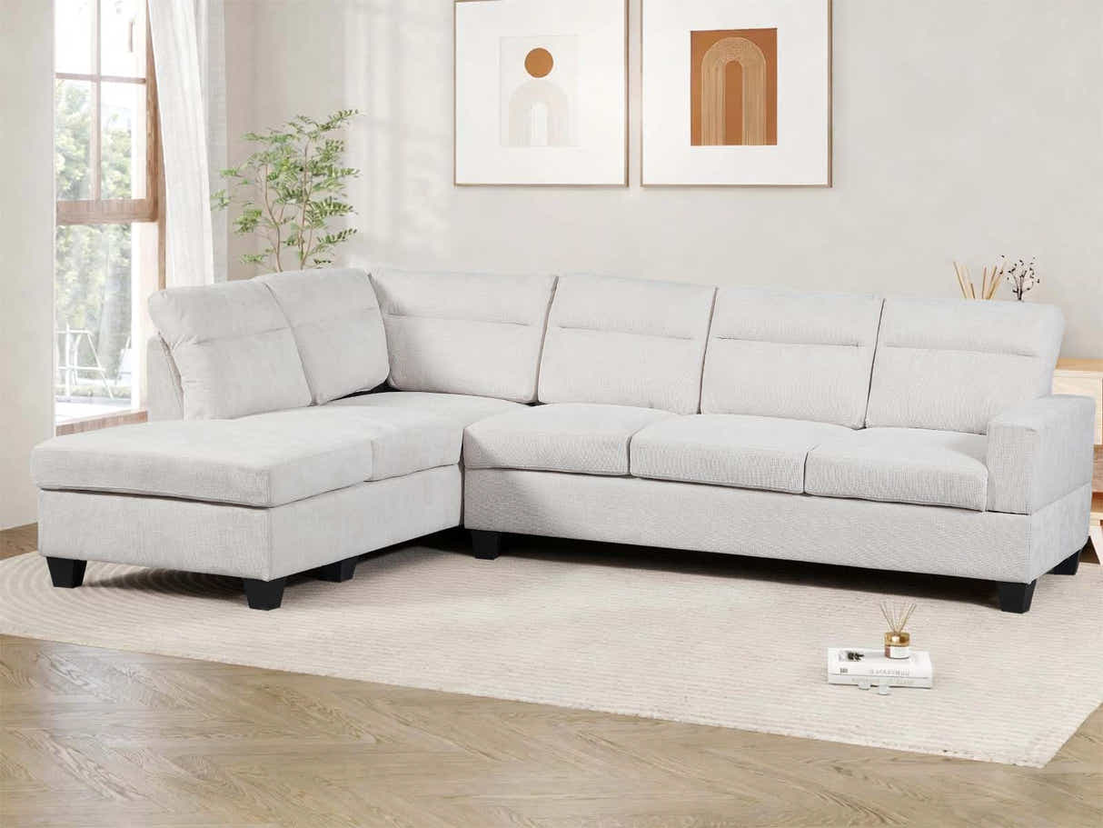 Delano Sectional Linen Sofa with Left Chaise - Beige