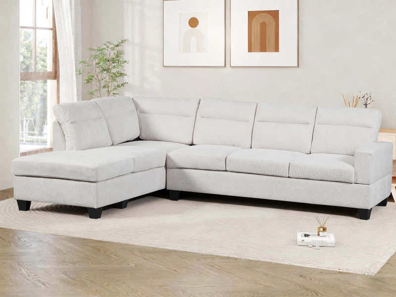 Delano Sectional Sofa with Left Chaise Linen Beige