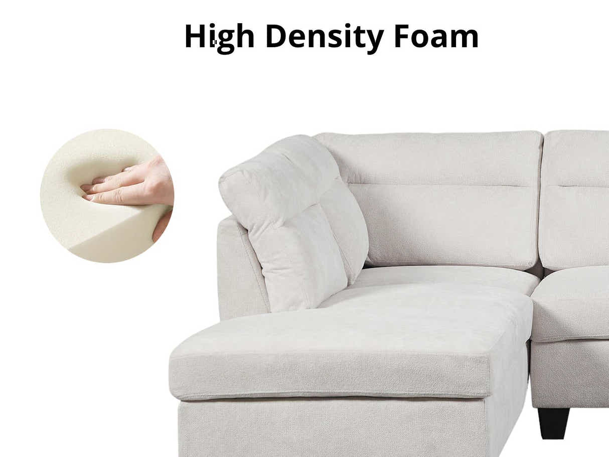 Delano Sectional Linen Sofa with Left Chaise - Beige