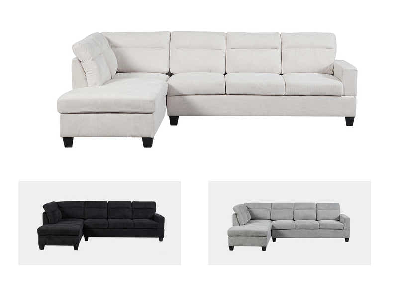 Delano Sectional Sofa with Left Chaise Linen Beige