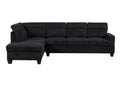 DS Delano Sectional Linen Sofa with Left Chaise - Black