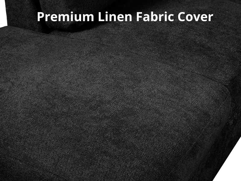 Delano Sectional Sofa with Left Chaise Linen Black