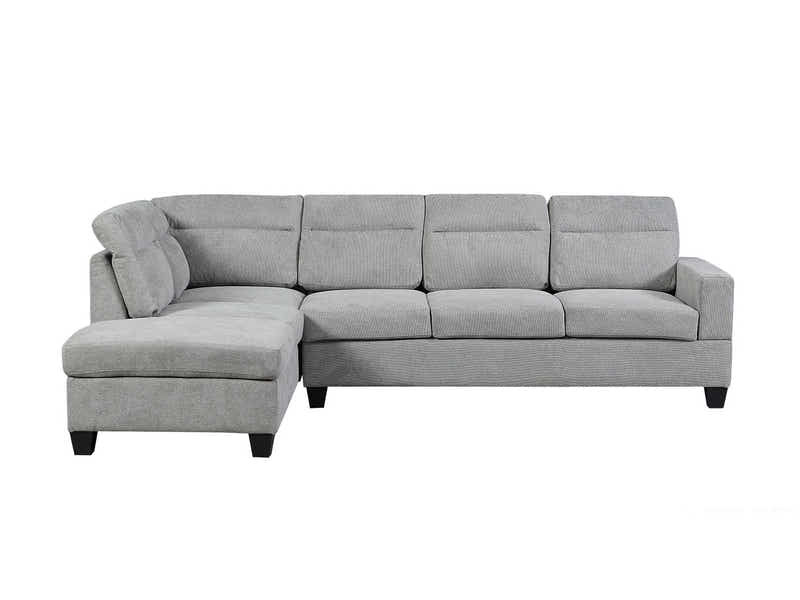 Delano Sectional Sofa with Left Chaise Linen Grey