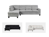 Delano Sectional Sofa with Left Chaise Linen Grey