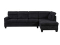 DS Delano Sectional Linen Sofa with Right Chaise - Black