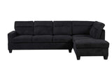 Delano Sectional Sofa with Right Chaise Linen Black
