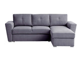 Nevia Sectional Sofa Bed Linen Dark Grey