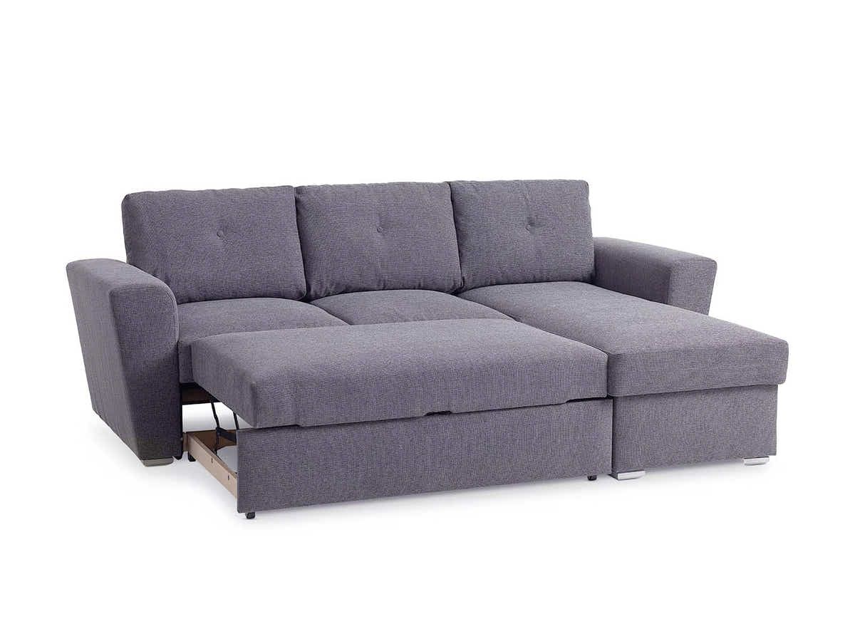 Nevia Sectional Sofa Bed Linen Dark Grey