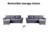 Nevia Sectional Sofa Bed Linen Dark Grey