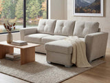 Nevia Sectional Sofa Bed Linen Light Grey