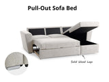 Nevia Sectional Sofa Bed Linen Light Grey