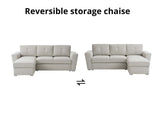 Nevia Sectional Sofa Bed Linen Light Grey