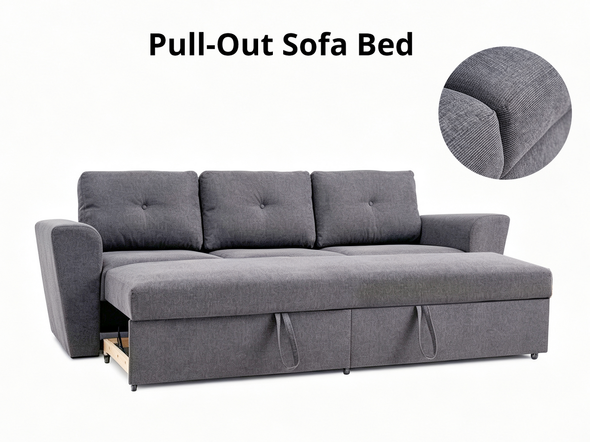 Romilly Sofa Bed Linen Dark Grey