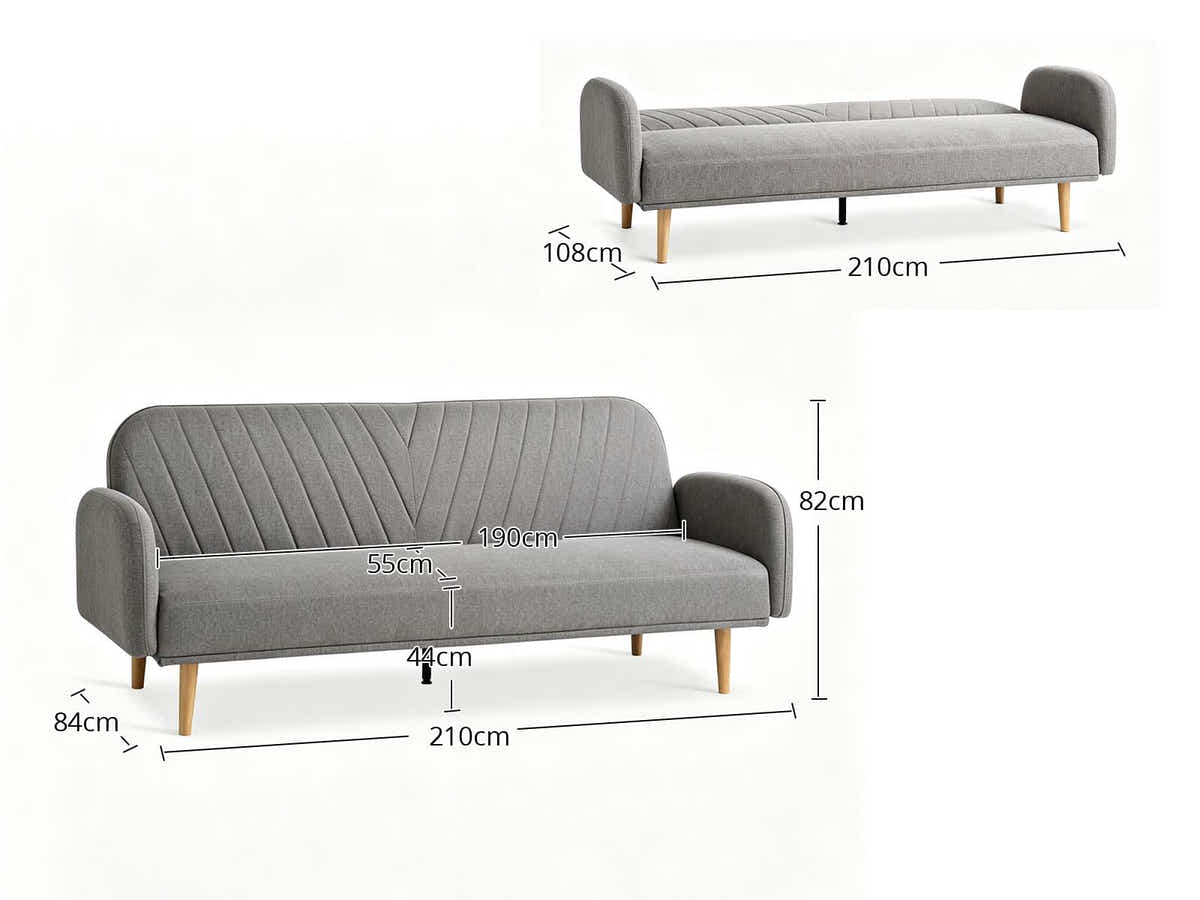 Parisha Sofa Bed Linen Grey