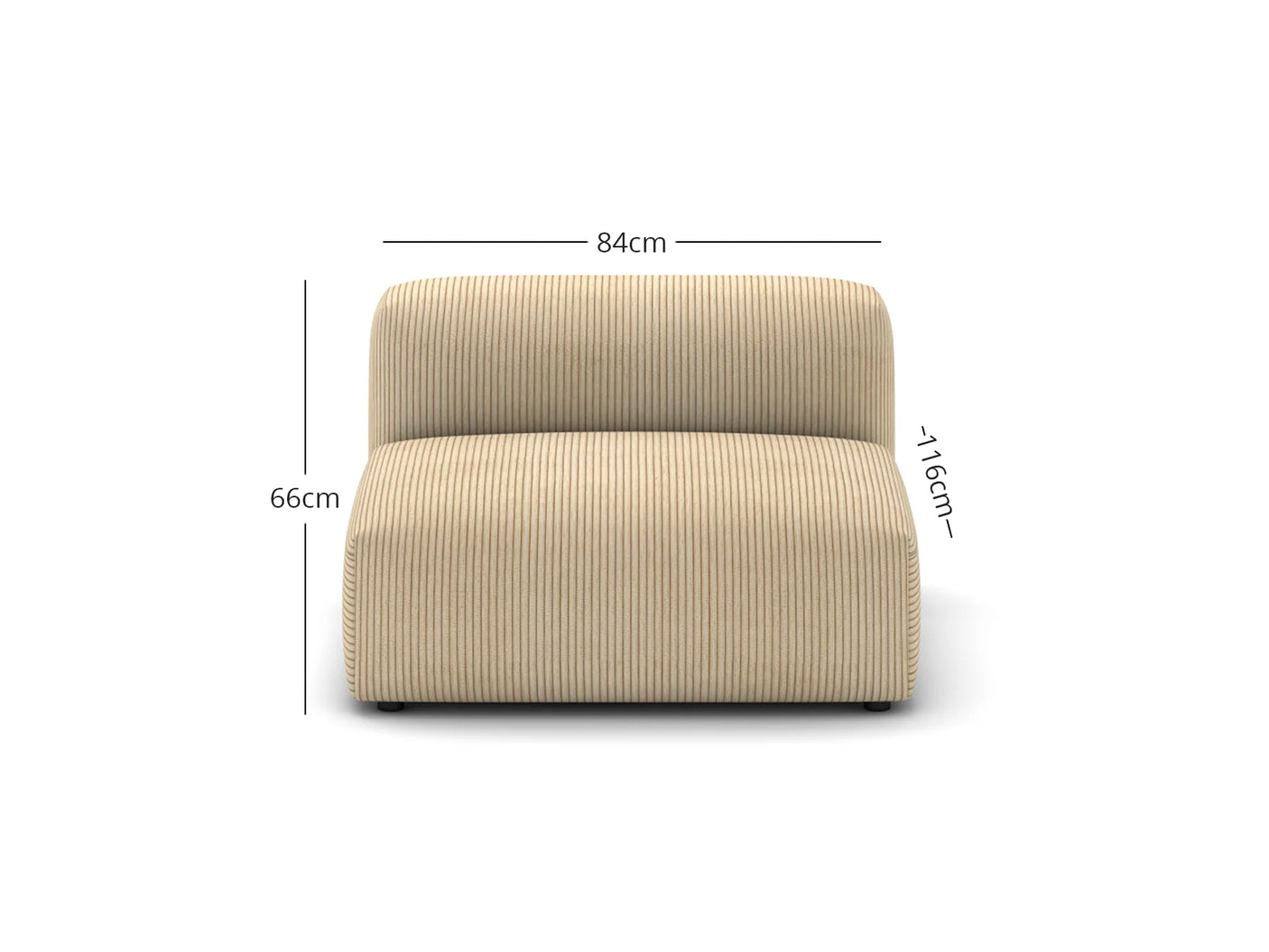 Corduroy Fabric Sofa Armless Seater