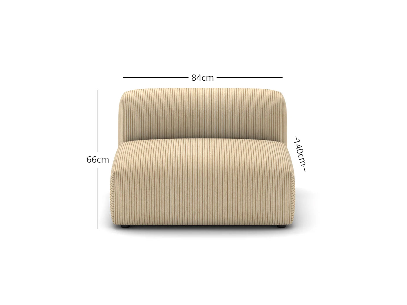 Corduroy Fabric Sofa Armless Chaise