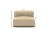Corduroy Fabric Sofa Armless Chaise