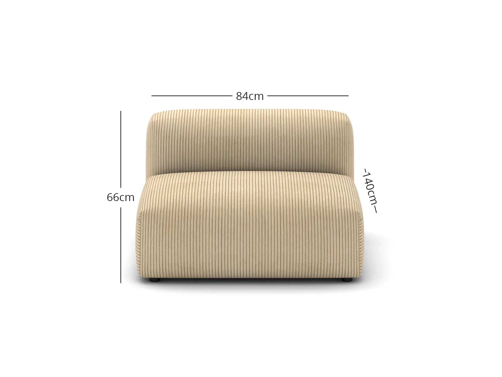 Corduroy Modular Armless Chaise - Beige