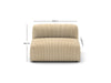 Corduroy Fabric Sofa Armless Chaise