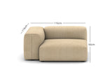 Corduroy Fabric Sofa Left Armrest Seater
