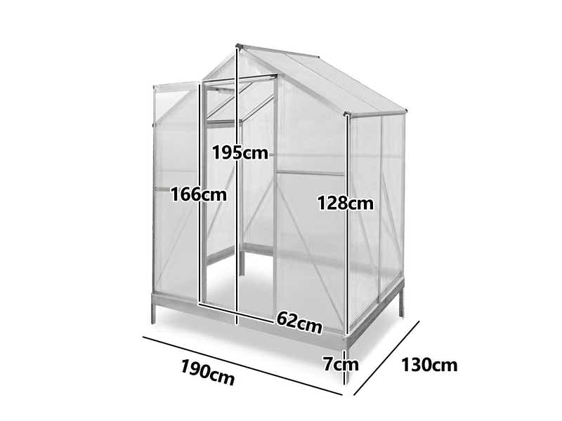 Polycarbonate Greenhouse with Base 4ft x 6ft