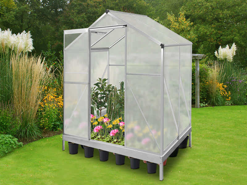 Polycarbonate Greenhouse with Base 4ft x 6ft