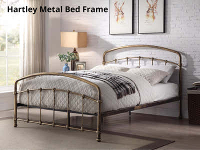 Hartley Metal Bed Frame Brass - Queen
