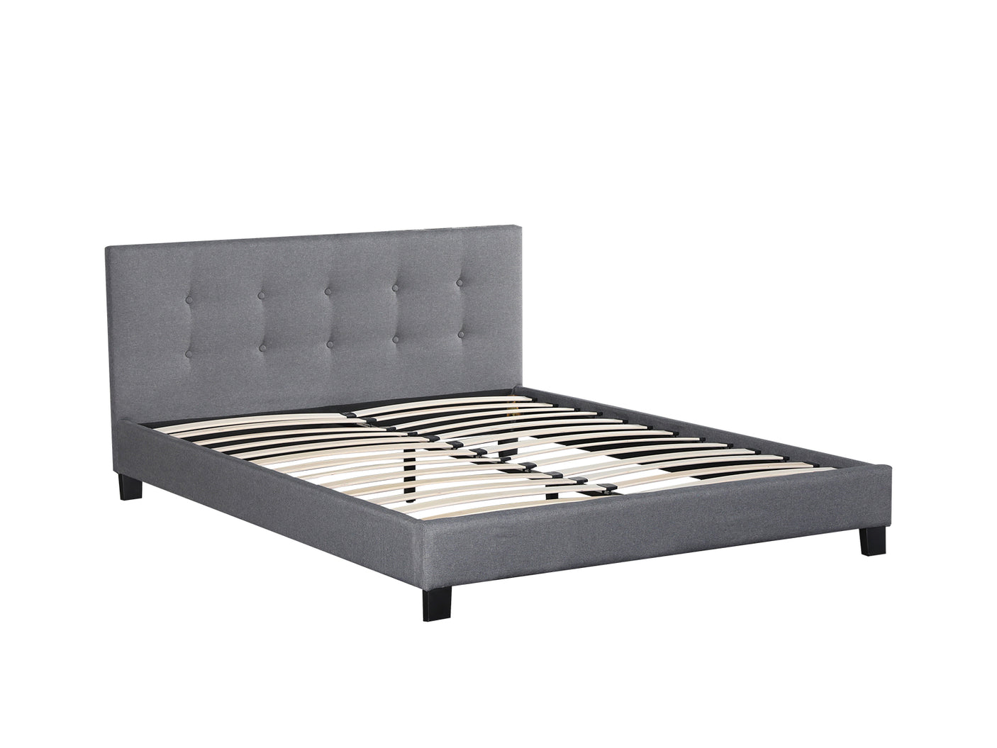 T Pierre Bed Frame Queen Linen Grey