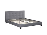 T Pierre Bed Frame Queen Linen Grey