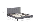 T Pierre Bed Frame Queen Linen Grey