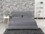 T Pierre Bed Frame Queen Linen Grey