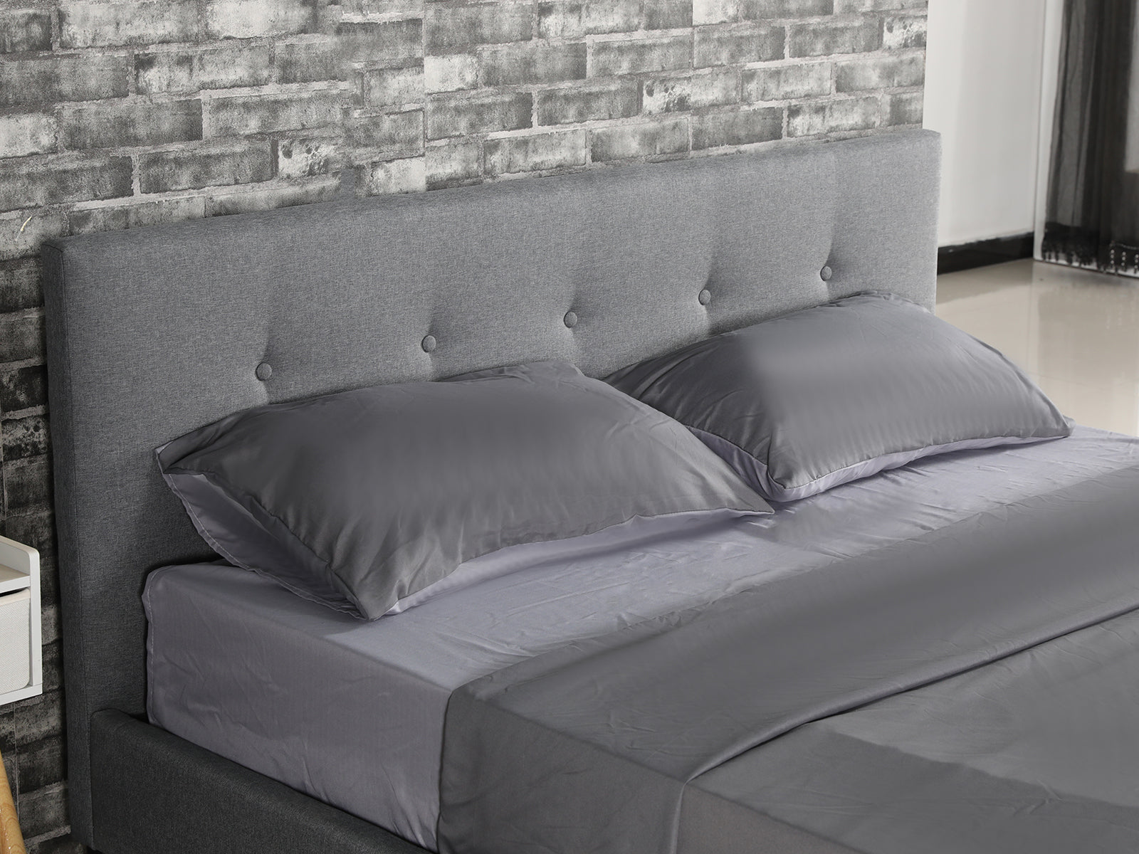 Pierre Bed Frame Grey - Queen