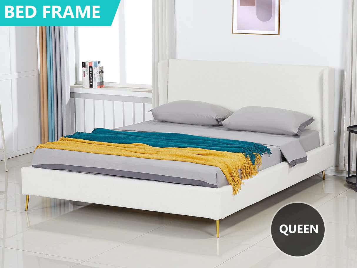 Santos Boucle Bed Frame - Queen