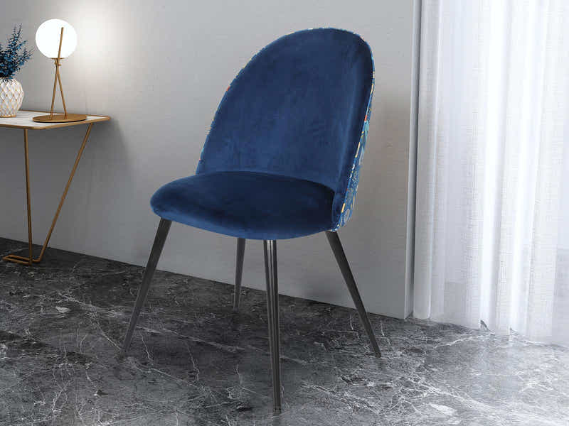 Lavina Velvet Dining Chair Blue - Set of 4