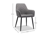 Romia Linen Dining Chair Grey - Set of 2