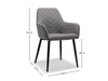 Romia Dining Chair Grey x2